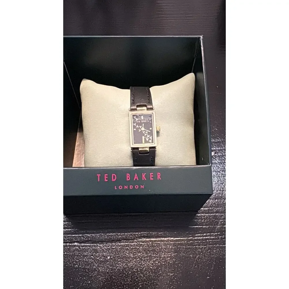 Ted Baker London Black Leather Crystal Watch